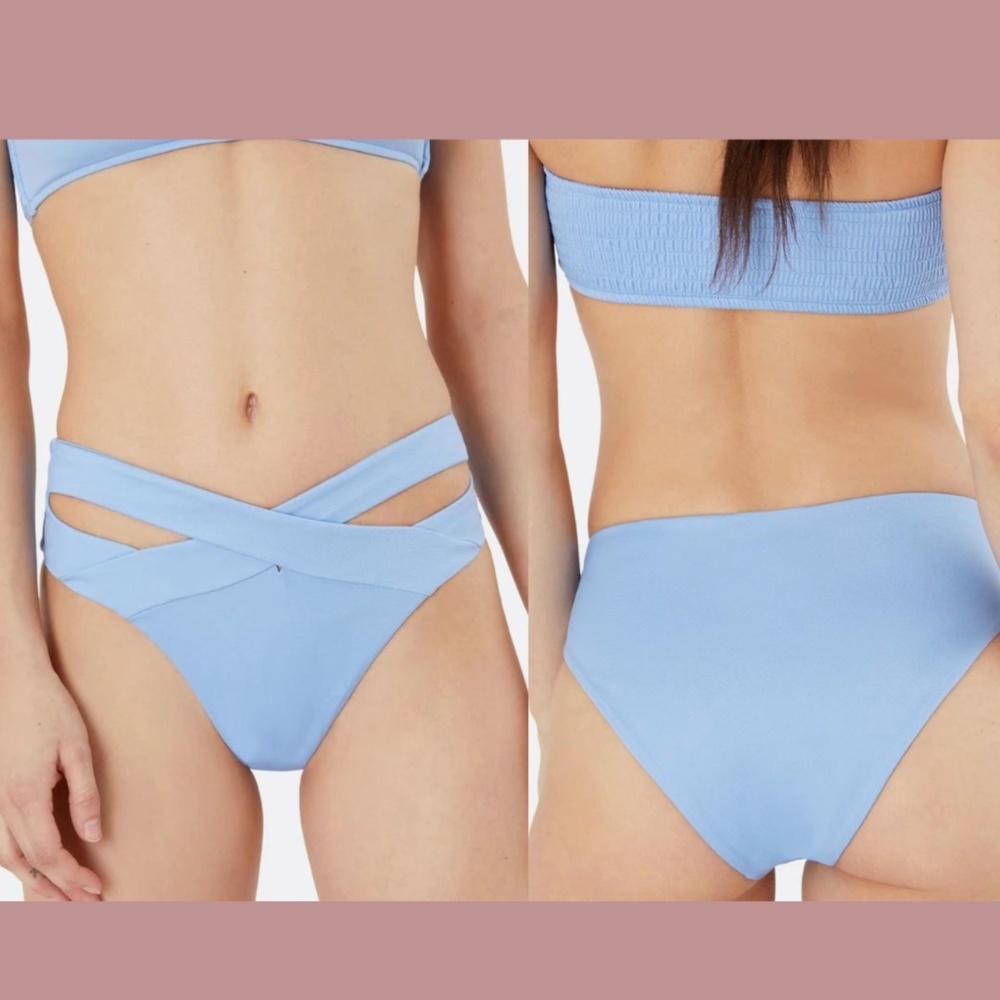 NEW Onia [ Large ] Isla Strappy Criss-Cros Bikini Bottom in‎ Della Blue